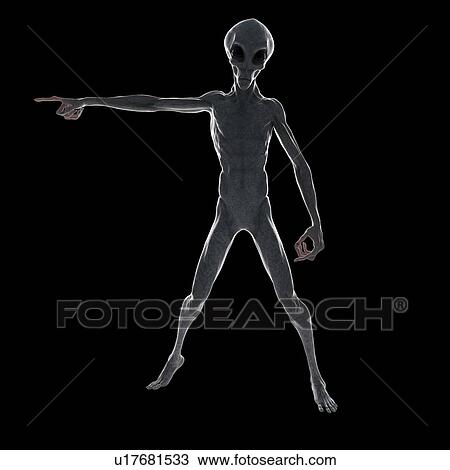 Stock Image - Illustration of a humanoid alien.. Fotosearch