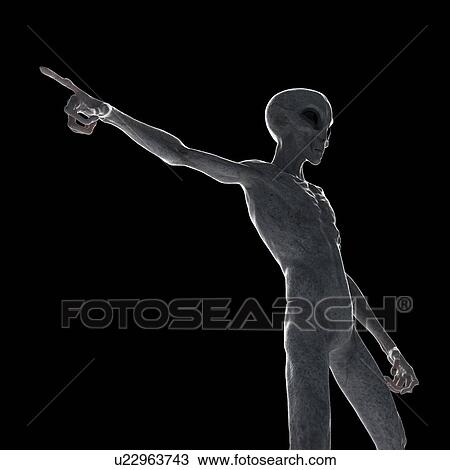 Stock Image - Illustration of a humanoid alien.. Fotosearch