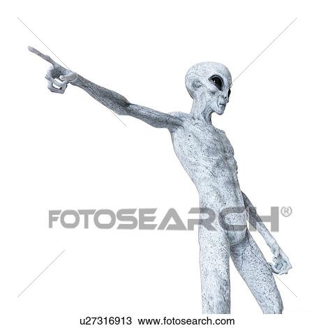 Stock Image - Illustration of a humanoid alien.. Fotosearch