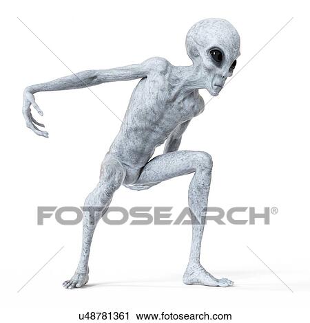Stock Image - Illustration of a humanoid alien.. Fotosearch
