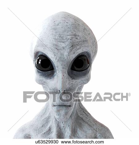 Stock Image - Illustration of a humanoid alien.. Fotosearch