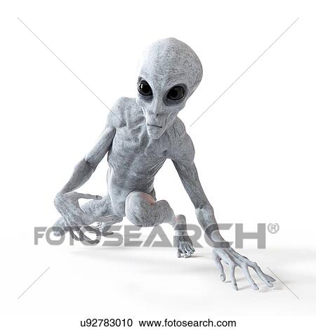 Stock Image - Illustration of a humanoid alien.. Fotosearch