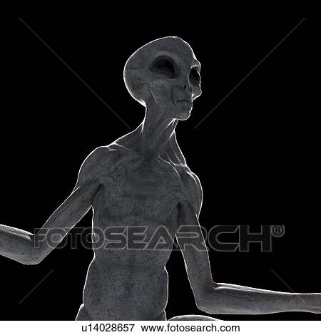 Stock Photo - Illustration of a humanoid alien.. Fotosearch