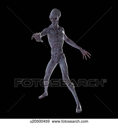 Stock Photo - Illustration of a humanoid alien.. Fotosearch