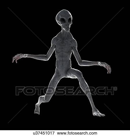 Stock Photo - Illustration of a humanoid alien.. Fotosearch