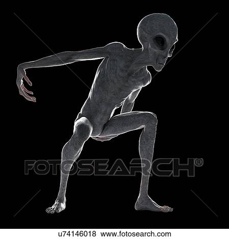 Stock Photo - Illustration of a humanoid alien.. Fotosearch