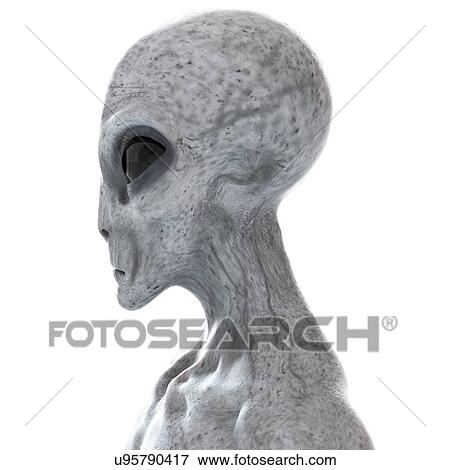 Stock Photo - Illustration of a humanoid alien.. Fotosearch