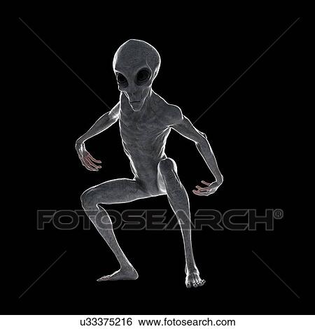 Stock Photograph - Illustration of a humanoid alien.. Fotosearch