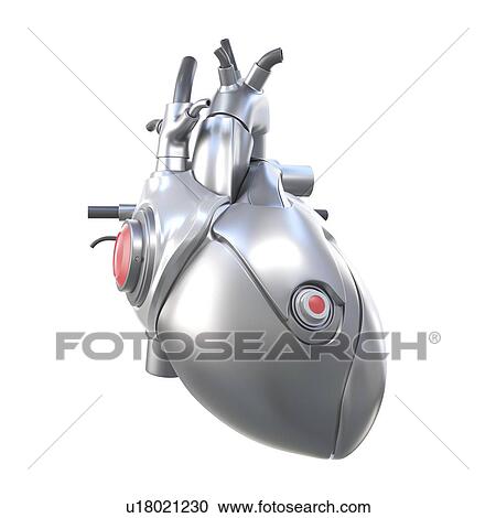 Stock Image - Illustration of an artificial heart.. Fotosearch