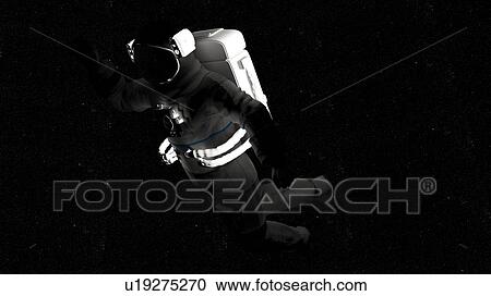 Stock Image - Illustration of an astronaut in space.. Fotosearch