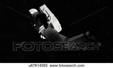 Stock Image - Illustration of an astronaut in space.. Fotosearch