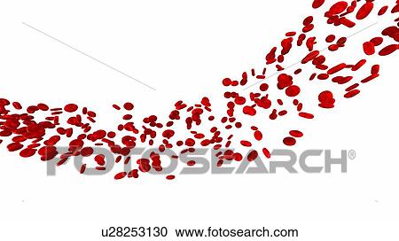 Stock Image - Illustration of human blood cells.. Fotosearch