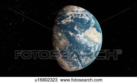 Stock Image - Illustration of the Earth from space.. Fotosearch