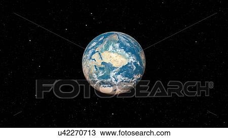 Stock Image - Illustration of the Earth from space.. Fotosearch