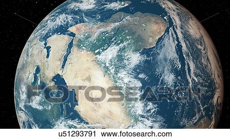 Stock Image - Illustration of the Earth from space.. Fotosearch