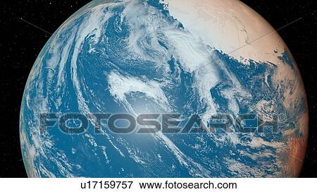 Illustration of the Earth from space. View Large Photo Image Stock Photo - Illustration of the Earth from space.. Fotosearch