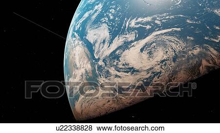 Stock Photo - Illustration of the Earth from space.. Fotosearch
