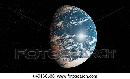 Stock Photograph - Illustration of the Earth from space.. Fotosearch