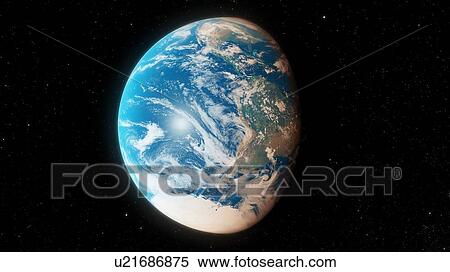 Stock Photography - Illustration of the Earth from space.. Fotosearch