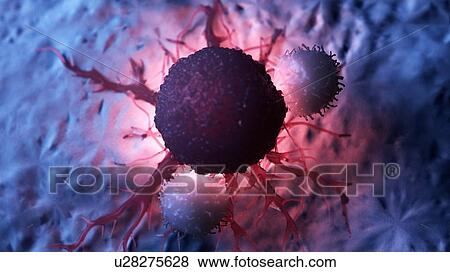 Illustration of white blood cells attacking a cancer cell. View Large Photo Image Stock Photo - Illustration of white blood cells attacking a cancer cell.. Fotosearch
