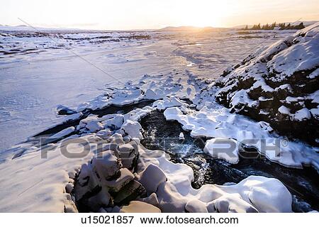 Stock Photo - Jokulsarlon, Vatnajokull in background, Iceland. Fotosearch