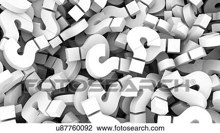 Stock Image - Large pile of question marks symbols, computer illustration.. Fotosearch