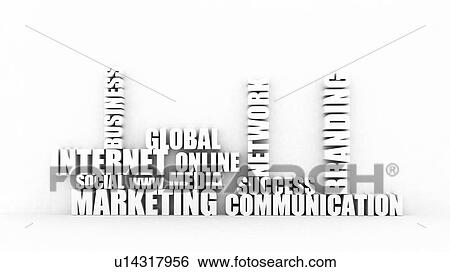 Stock Photograph - Online business strategy buzz words, computer illustration.. Fotosearch