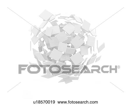 Stock Photo - Overlapping blank white squares in a sphere shape, illustration.. Fotosearch