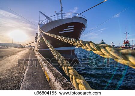 Stock Photography - Ship docked in harbour, Reykjavik, Iceland. Fotosearch