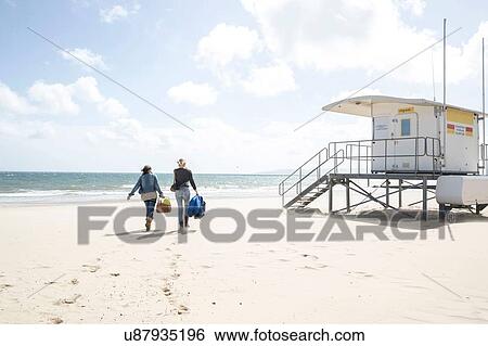 Sisters leaving after picnic on beach View Large Photo Image Stock Photograph - Sisters leaving after picnic on beach. Fotosearch