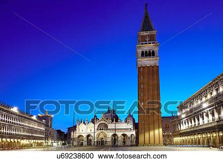 St Marks square before sunrise, Venice, Veneto, Italy View Large Photo Image Stock Image - St Marks square before sunrise, Venice, Veneto, Italy. Fotosearch