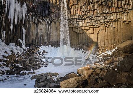 Svartifoss waterfall, Vatnajokull National Park, Iceland View Large Photo Image Picture - Svartifoss waterfall, Vatnajokull National Park, Iceland. Fotosearch