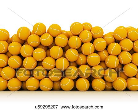 Tall stack of orange tennis balls isolated on white, computer illustration. View Large Photo Image Stock Photo - Tall stack of orange tennis balls isolated on white, computer illustration.. Fotosearch
