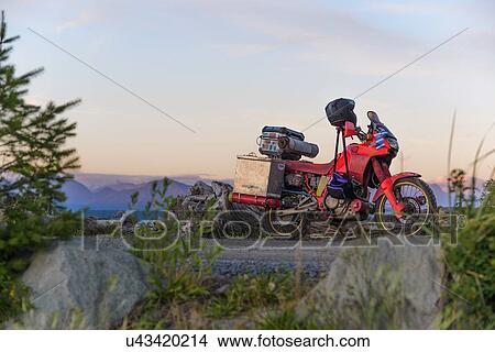 Touring motorcycle by Campbell River, Vancouver, Canada View Large Photo Image Picture - Touring motorcycle by Campbell River, Vancouver, Canada. Fotosearch