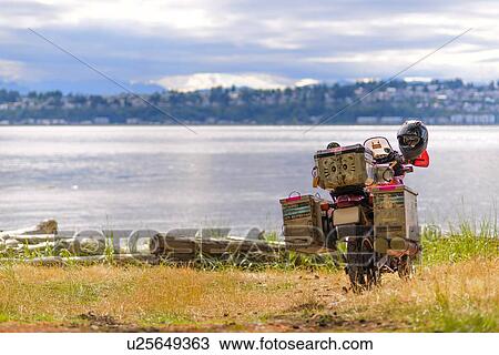Touring motorcycle by Campbell River, Vancouver, Canada View Large Photo Image Stock Image - Touring motorcycle by Campbell River, Vancouver, Canada. Fotosearch
