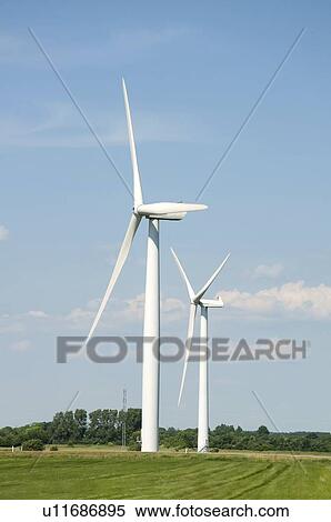 Two wind turbines in Esbjerg Denmark. View Large Photo Image Stock Photography - Two wind turbines in Esbjerg Denmark.. Fotosearch