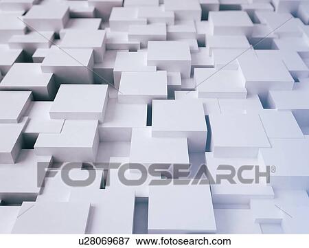 Stock Photo - White abstract cubes surface, 3d computer illustration.. Fotosearch
