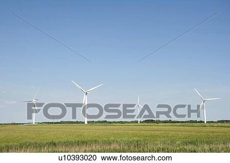 Windturbines in a row and clear blue sky, Esbjerg Denmark. View Large Photo Image Stock Image - Windturbines in a row and clear blue sky, Esbjerg Denmark.. Fotosearch