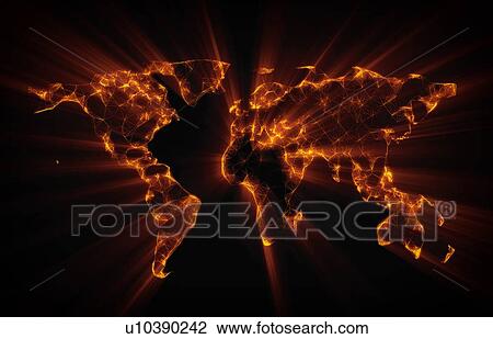 World map, digital 3d illustration. Polygon world map with glow. View Large Photo Image Stock Image - World map, digital 3d illustration. Polygon world map with glow.. Fotosearch