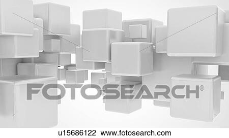 Stock Image - 3D cubes, illustration. Fotosearch