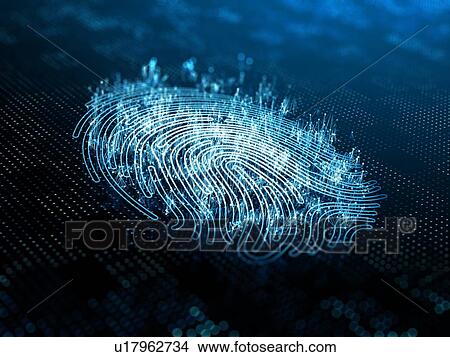 A computer identify and measuring the fingerprint on the digital surface. View Large Photo Image Picture - A computer identify and measuring the fingerprint on the digital surface.. Fotosearch