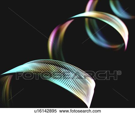Stock Photography - Abstract coiled shape against a black background, illustration.. Fotosearch