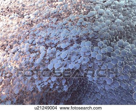 Picture - Abstract polygonal metallic honeycomb, illustration. Fotosearch