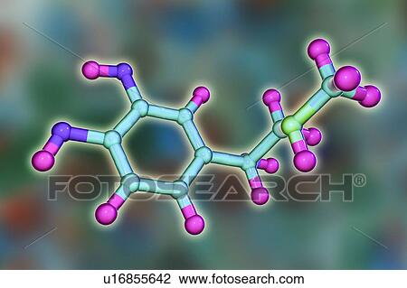 Stock Image - Adrenaline, molecular model. Fotosearch