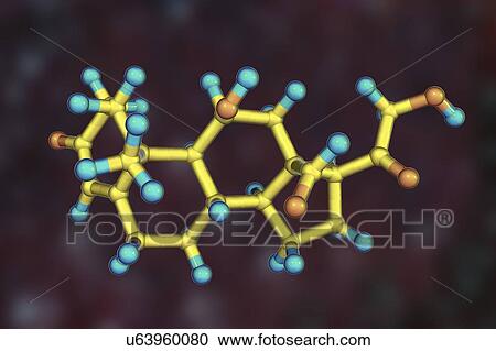Stock Image - Aldosterone hormone, molecular model. Fotosearch