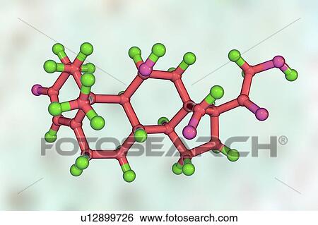 Stock Photograph - Aldosterone hormone, molecular model. Fotosearch