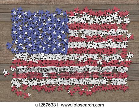 American flag jigsaw puzzle, illustration View Large Photo Image Stock Image - American flag jigsaw puzzle, illustration. Fotosearch