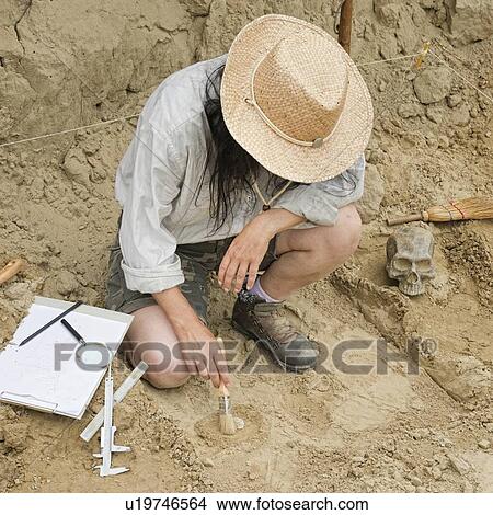 Archaeologist excavating a coin View Large Photo Image Picture - Archaeologist excavating a coin. Fotosearch