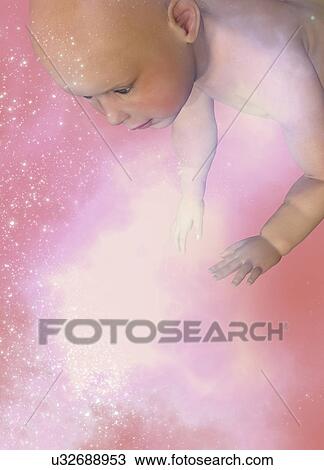 Baby floating, illustration View Large Photo Image Stock Image - Baby floating, illustration. Fotosearch