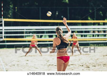 Beach volleyball View Large Photo Image Stock Photo - Beach volleyball. Fotosearch
